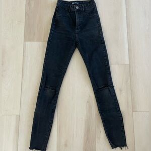 Zara Washed Black High-Rise Skinny Jeans